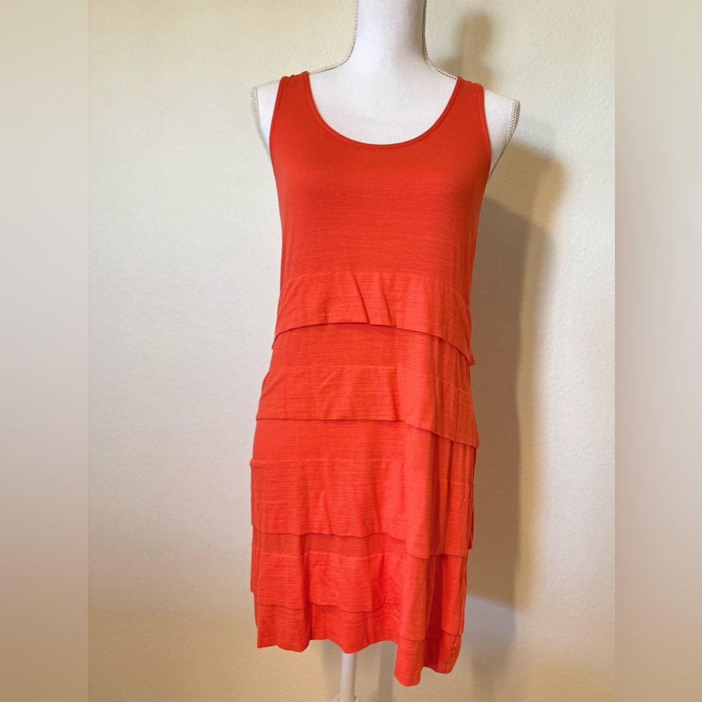 Lush Tiered Sundress/Tunic Tank Poppy Red Medium